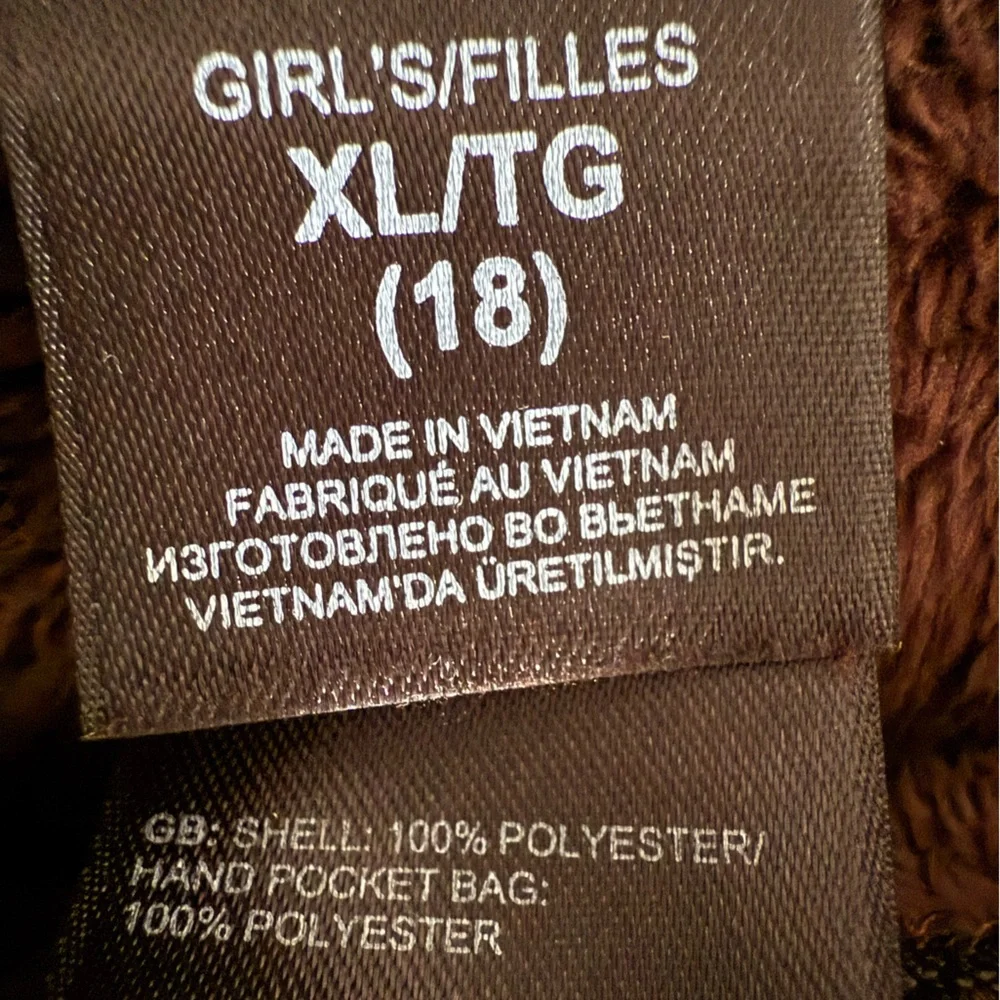 The North Face Osito Full-Zip Fleece Jacket Girls XL Cocoa Brown Fleece Hoodie